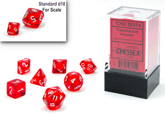 Chessex 7 Piece Mini Polyhedral Dice Set