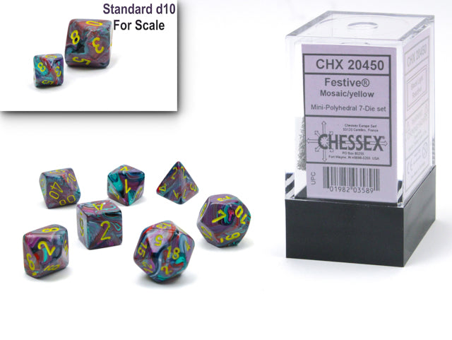 Chessex 7 Piece Mini Polyhedral Dice Set