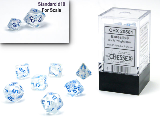 Chessex 7 Piece Mini Polyhedral Dice Set