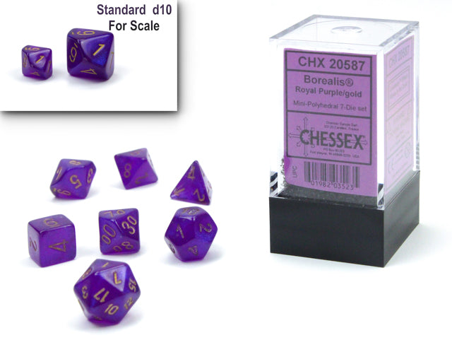 Chessex 7 Piece Mini Polyhedral Dice Set