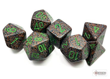 7 piece Speckled Dice - Earth