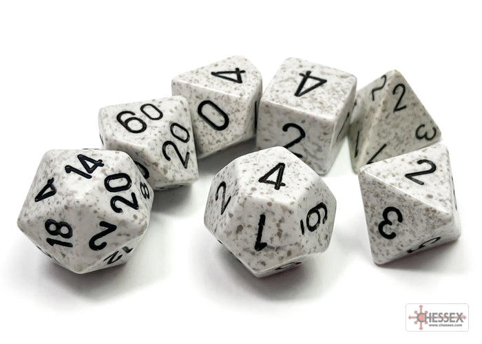 7 piece Speckled Dice - Arctic Camo