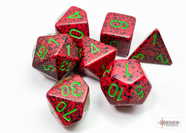 7 piece Speckled Dice - Strawberry