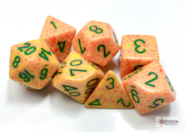 7 piece Speckled Dice - Lotus