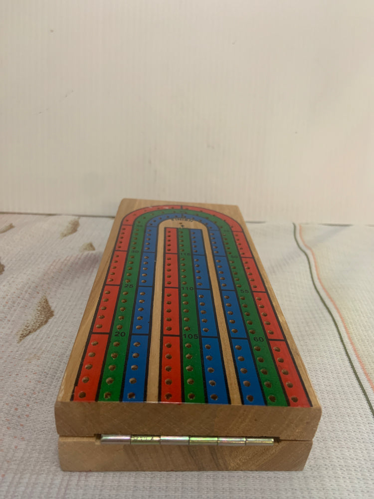 Folding Cribbage Board with 9 Pegs