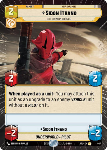 Sidon Ithano - The Crimson Corsair (Hyperspace Foil) (947) [Jump to Lightspeed]