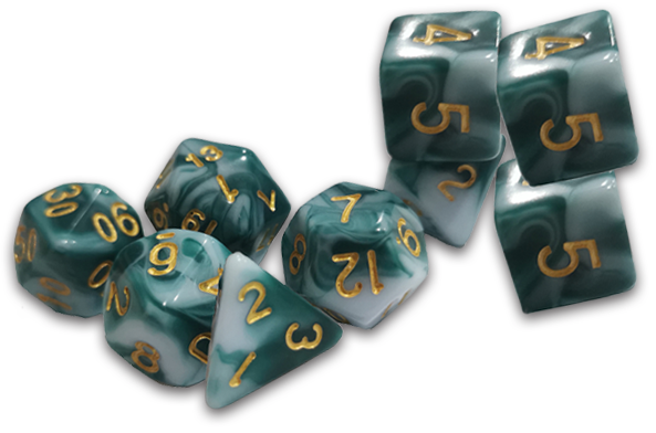 TRADITIONAL 9-DIE SET THRACIAN SMOKY SACRIFICE DICE