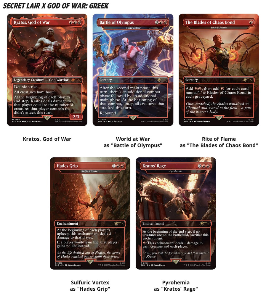 MTG SECRET LAIR PLAYSTATION SUPER DROP GOD OF WAR: VENGEANCE REGULAR