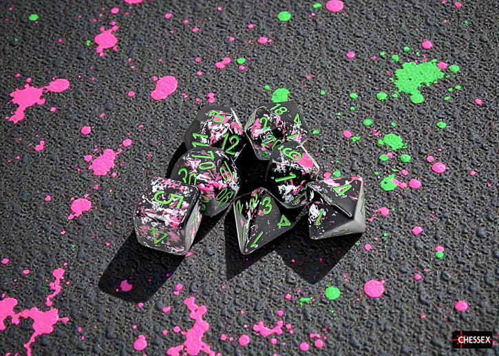 BRUSH 7-DIE SET POLYHEDRAL PAINTBALL/GREEN