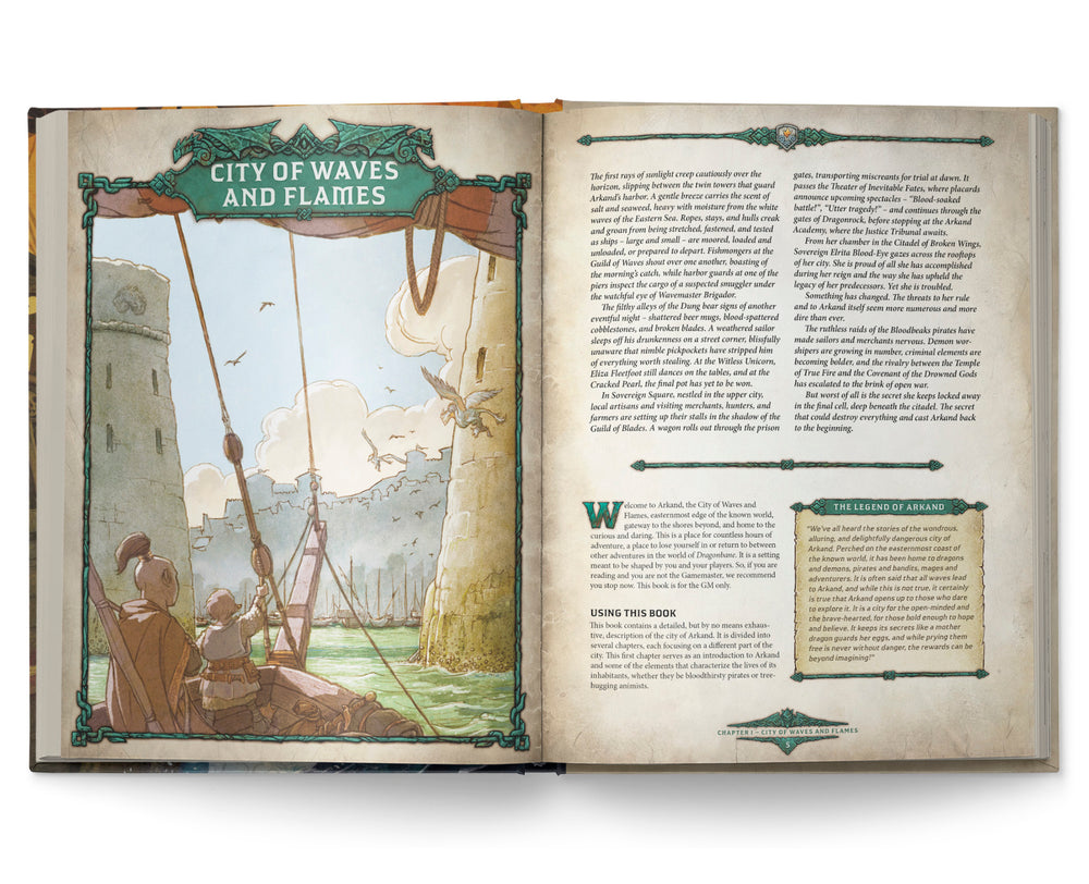 DRAGONBANE RPG ARKAND CITY OF WAVES AND FLAMES HC